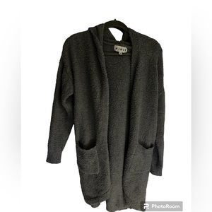 Grey Warm fleece hoodie size medium kIKIT designer